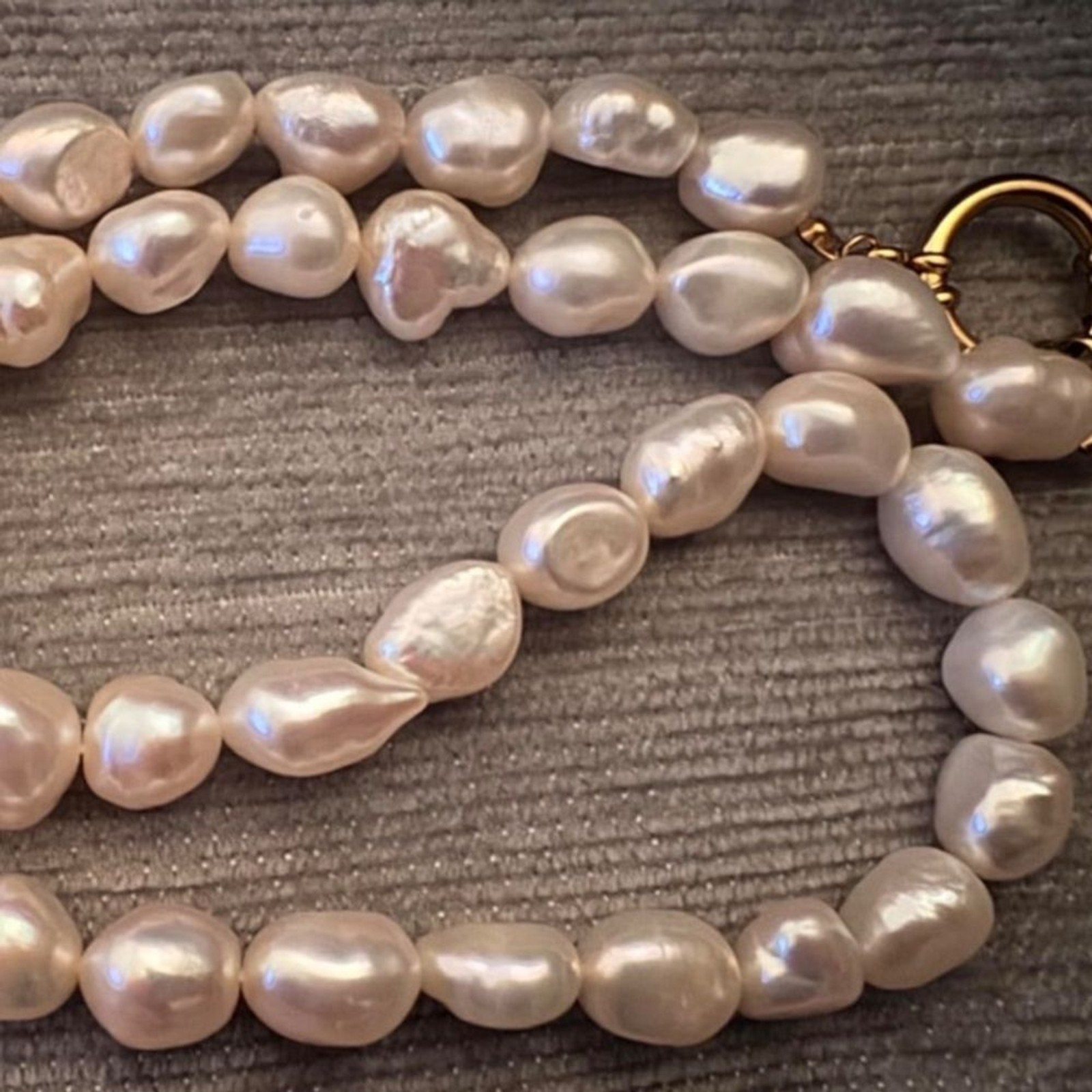 Freshwater Baroque Pearl Choker Necklace 8-12mm Genuine AAA Pearls Gold Clasp