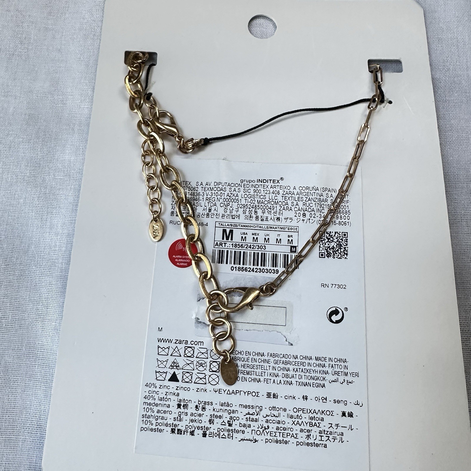 New Zara Pack of Two Vase Necklaces 1856/242 Gold Black
