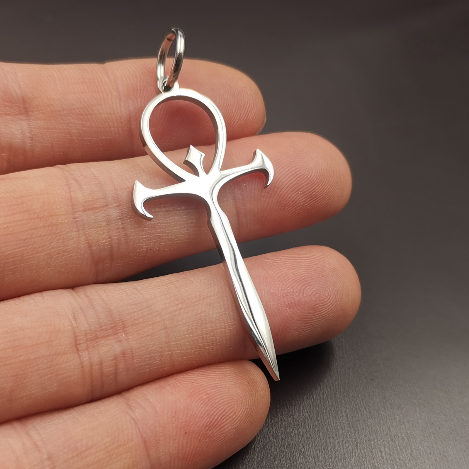 Vampire Ankh Pendant S.steel luciferian necklace box/cuba/figaro/wheat 24in