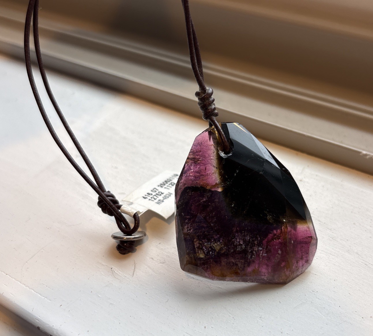 Chan Luu Necklace Natural Bi-Color Tourmaline Pendant Artisan Signed Jewelry NWT