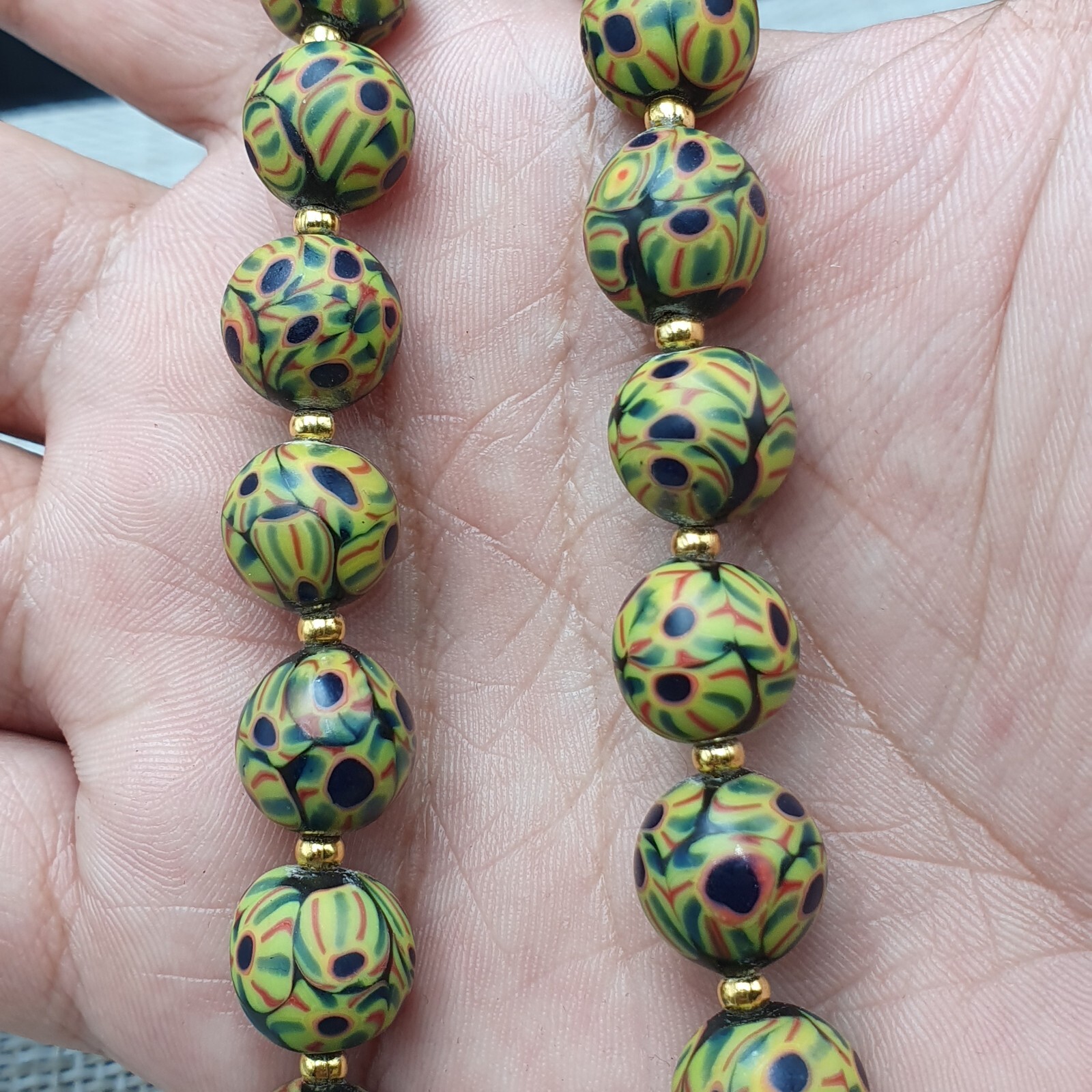 Stunning Vintage Venetan Style Eyes Glass With Old Monkey Face Glass Pendant