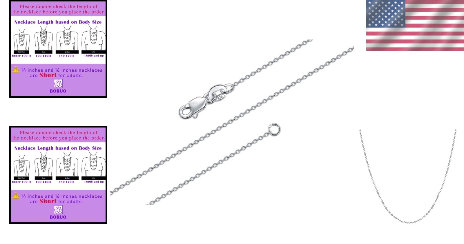 Dazzling 925 Sterling Silver Cable Chain Necklace – Waterproof & Gold Plated …