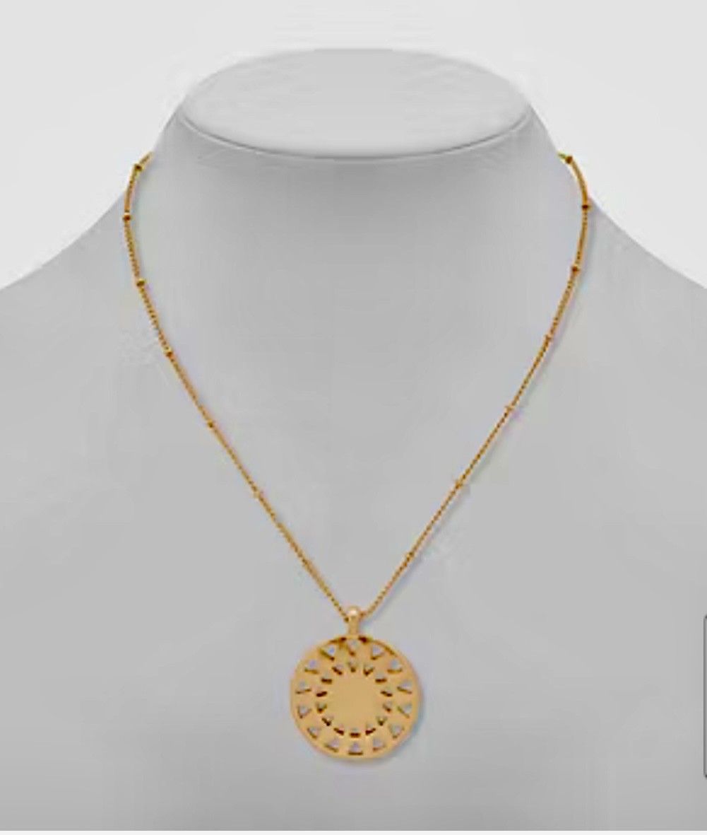 Women’s Sunburst Pendant Necklace 17 in. Chain by a.n.a