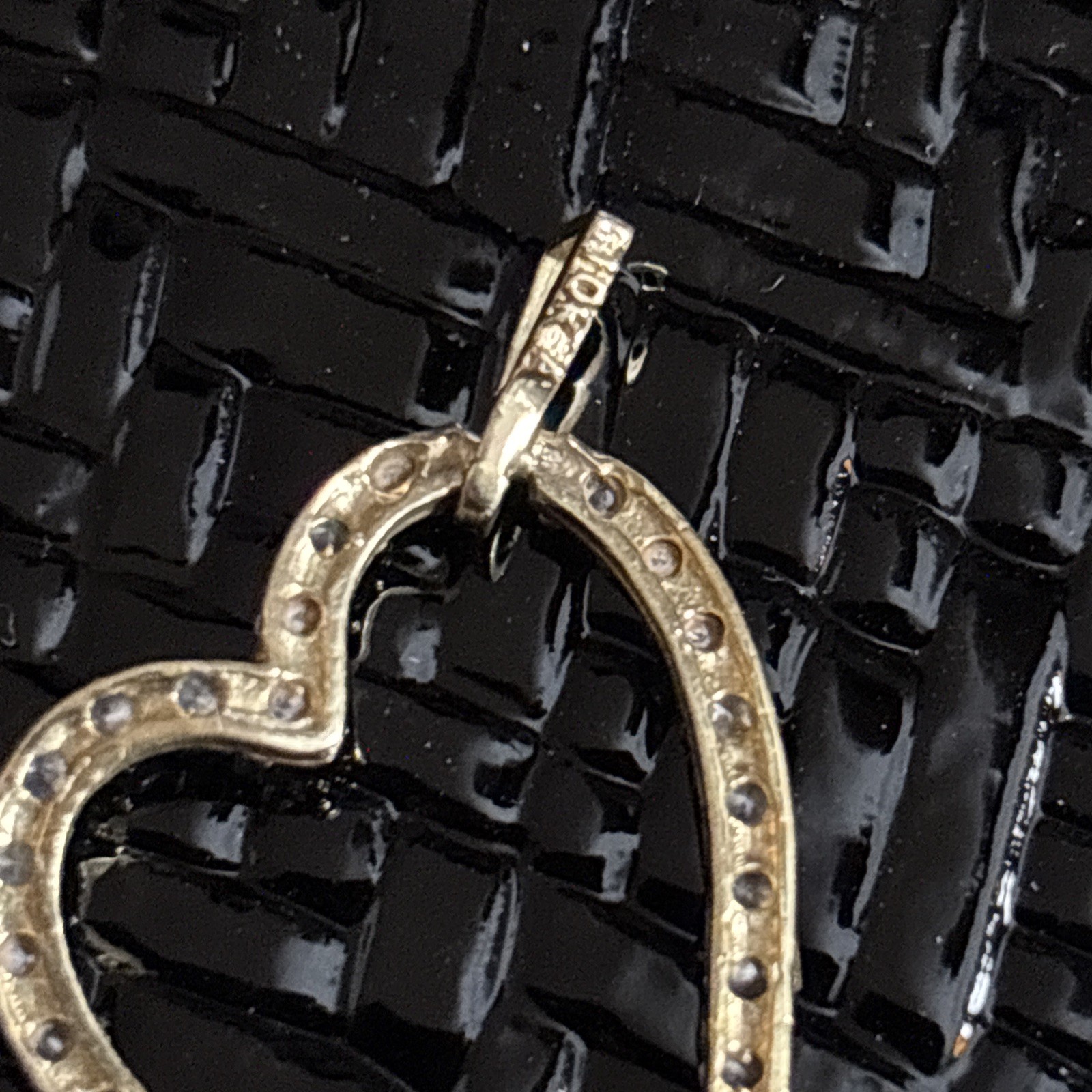10K Yellow Gold And Cubic Zirconia Heart Pendant Valentine