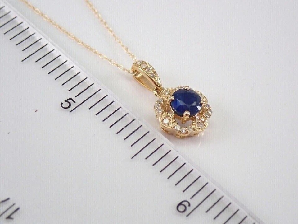 2Ct Round Cut Simulated Blue Sapphire Stunning Pendant In 14k Yellow Gold Plated