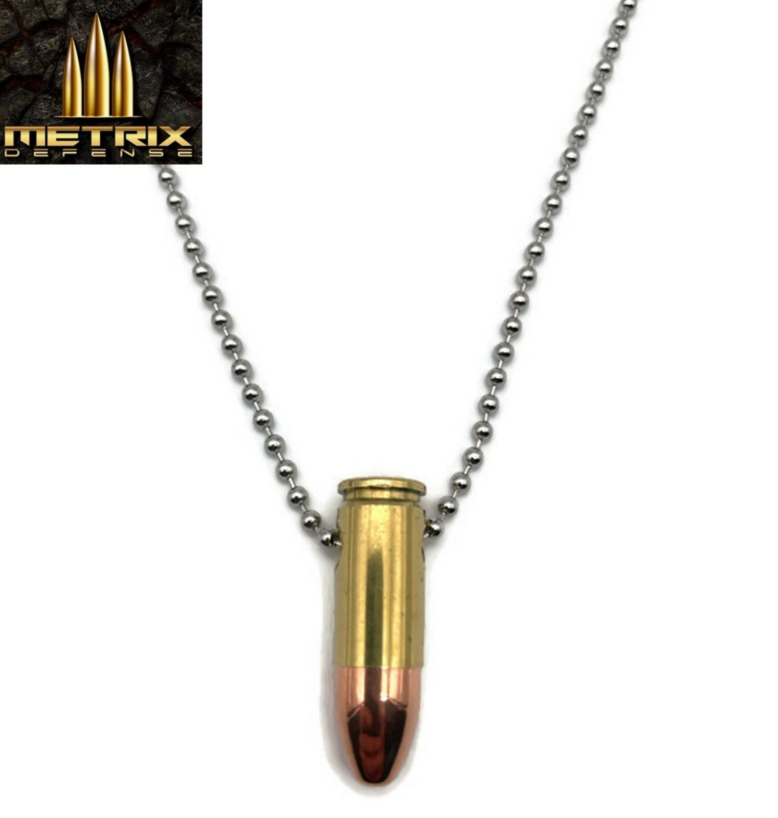 9mm necklace bullet Luger necklace snap cap bullet bead chain pendant dog tag