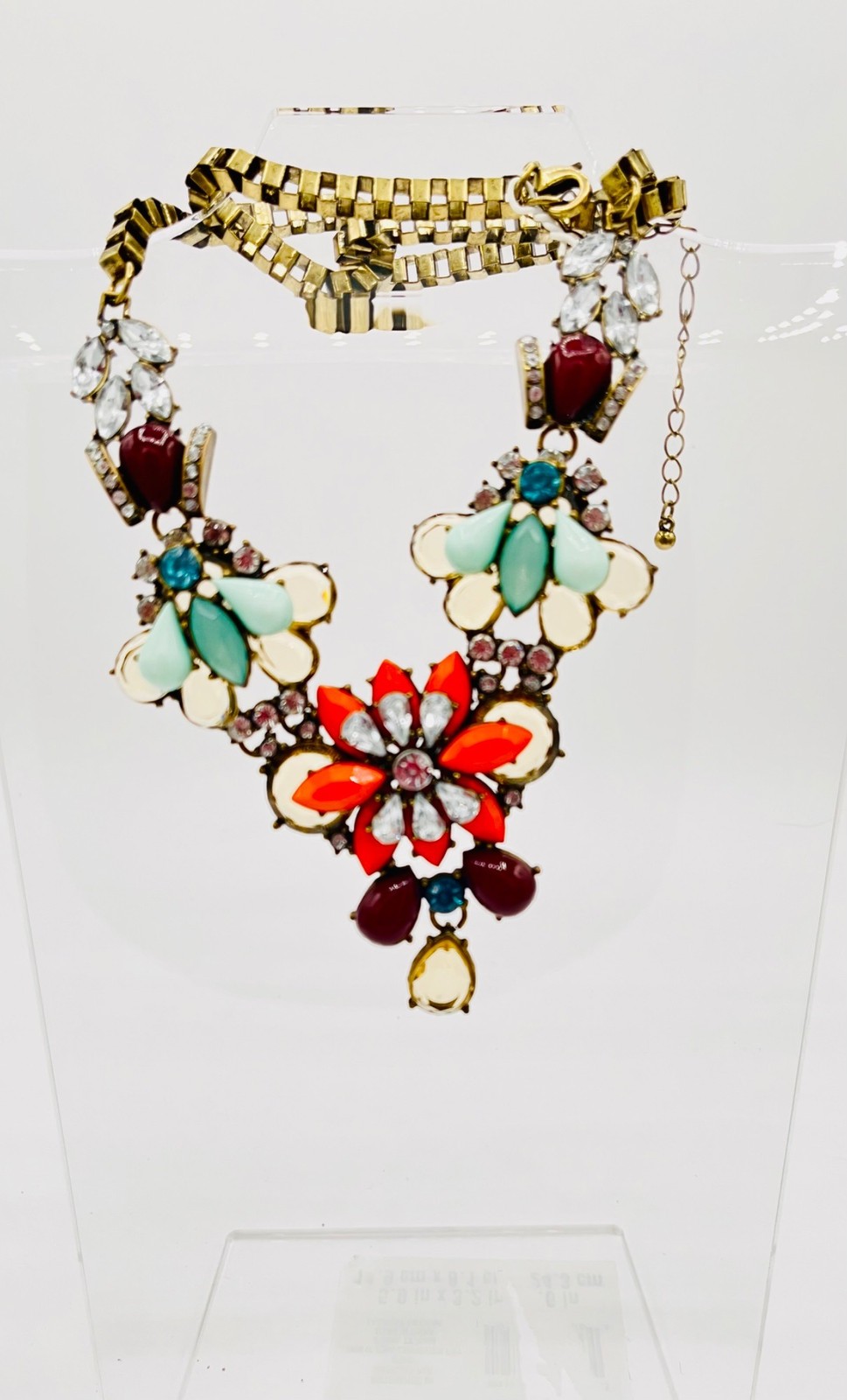 J Crew Multicolor Rhinestone Flower Adjustable Statement Necklace |Back to Schoo