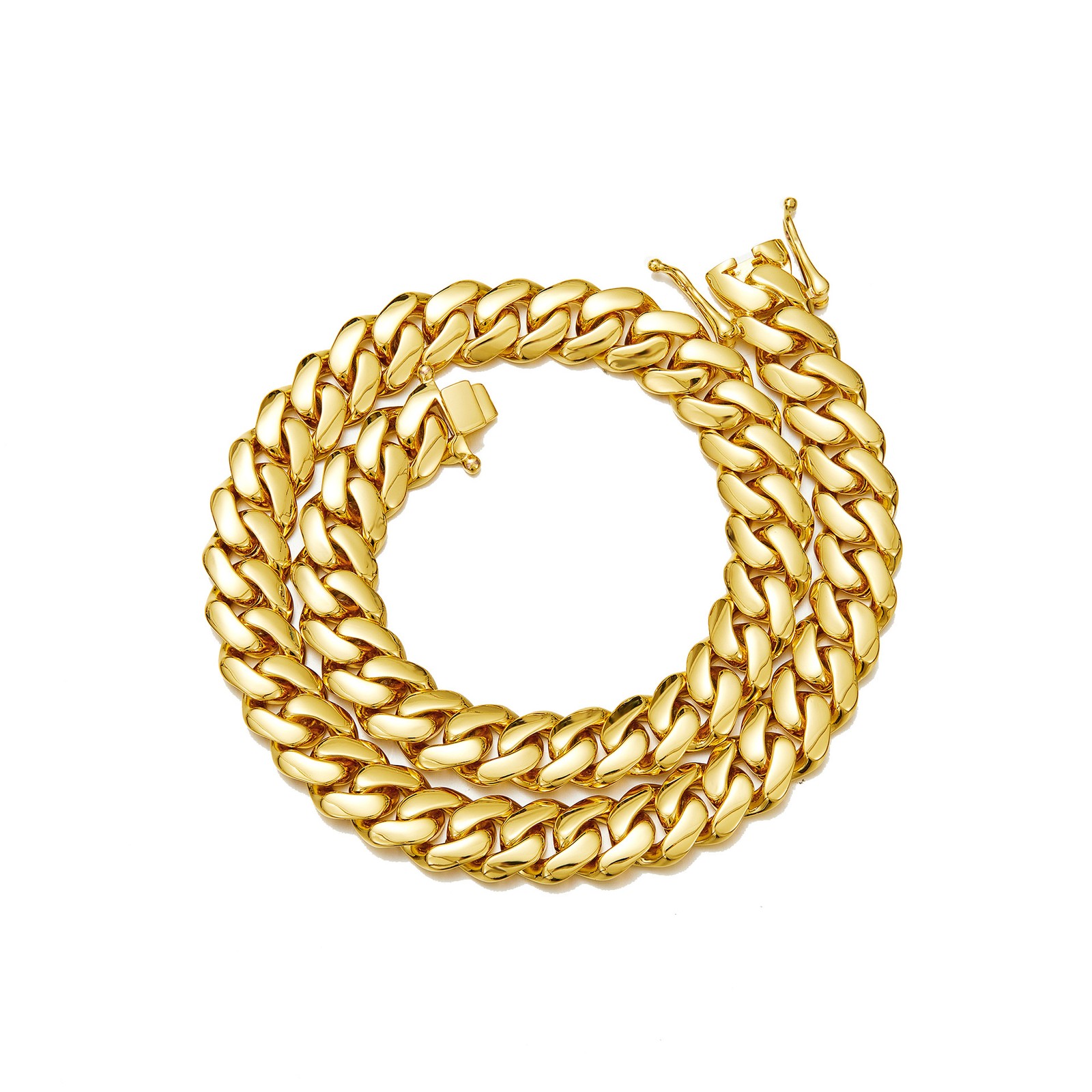 10mm-22mm Stainless Steel Miami Cuban Chain Necklace Bracelet 18K Gold Plated