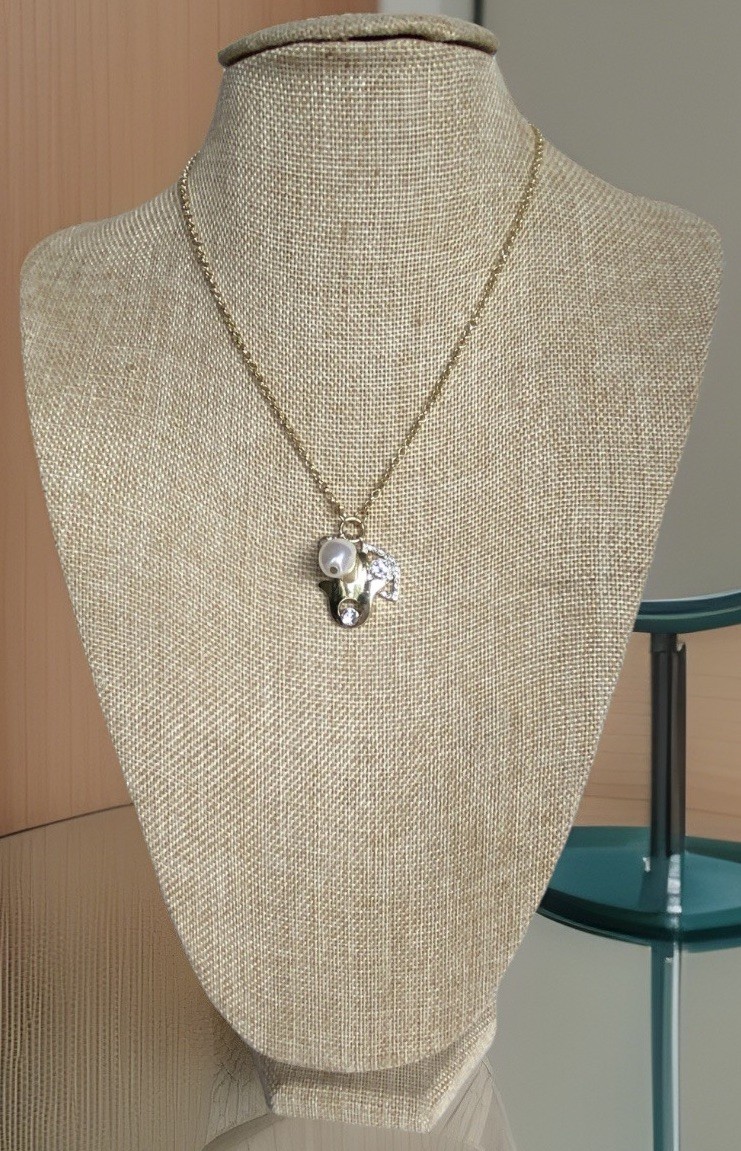 Adjustable Gold Tone BaubleBar Necklace with Charms, Hamsa, Evil Eye, etc 17-20″