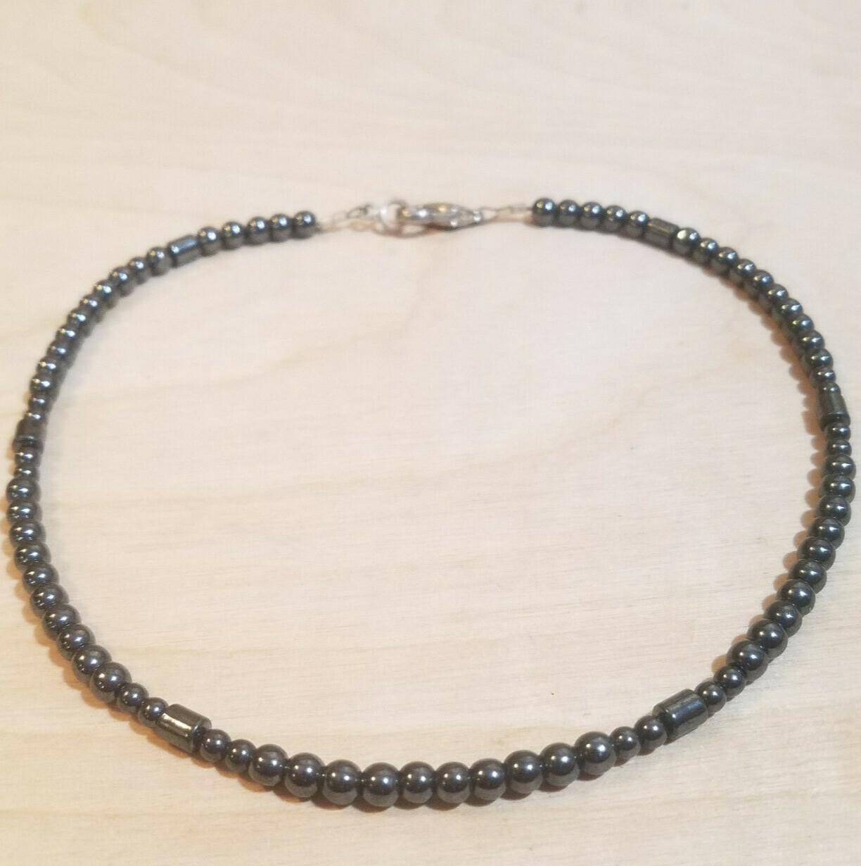 Hematite Choker Necklace Black Fashion Costume Punk Jewelry 6.5 in- Swanky Barn