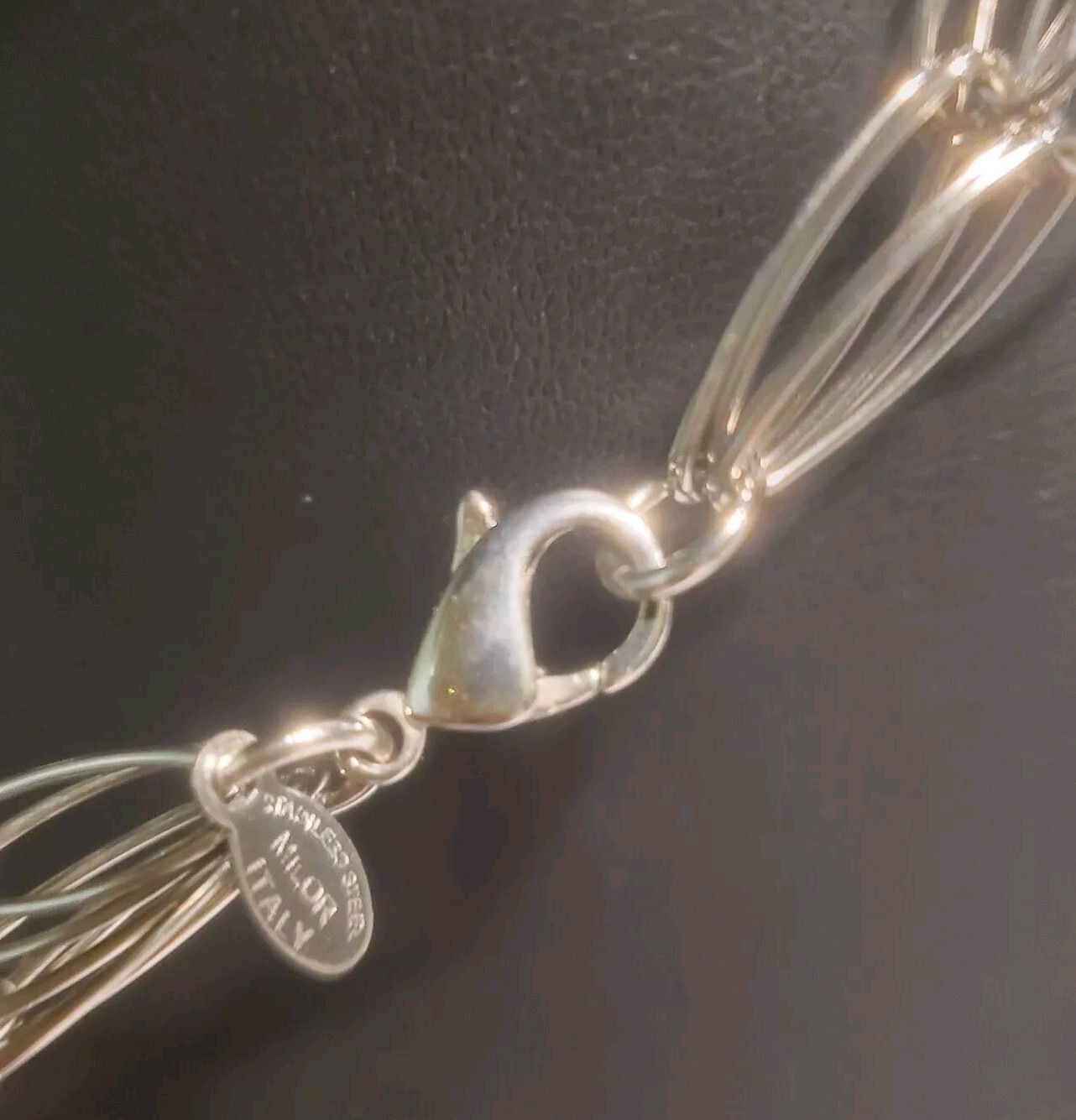Milor Italy Stainless Steel Multi Strand Chain Necklace 18” Artist Stamped