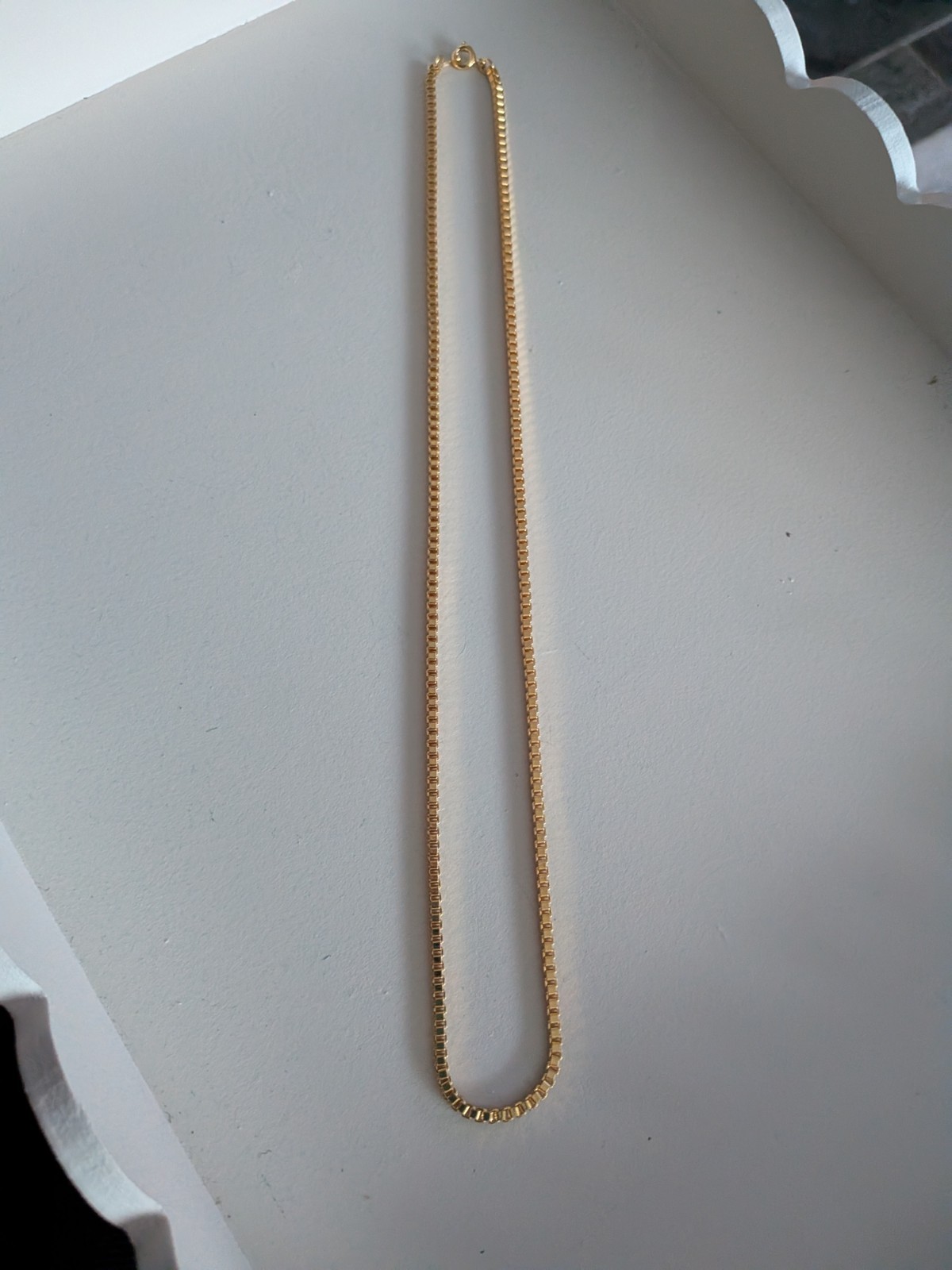 18ct Gold Plated Box Neck Chain 50cm