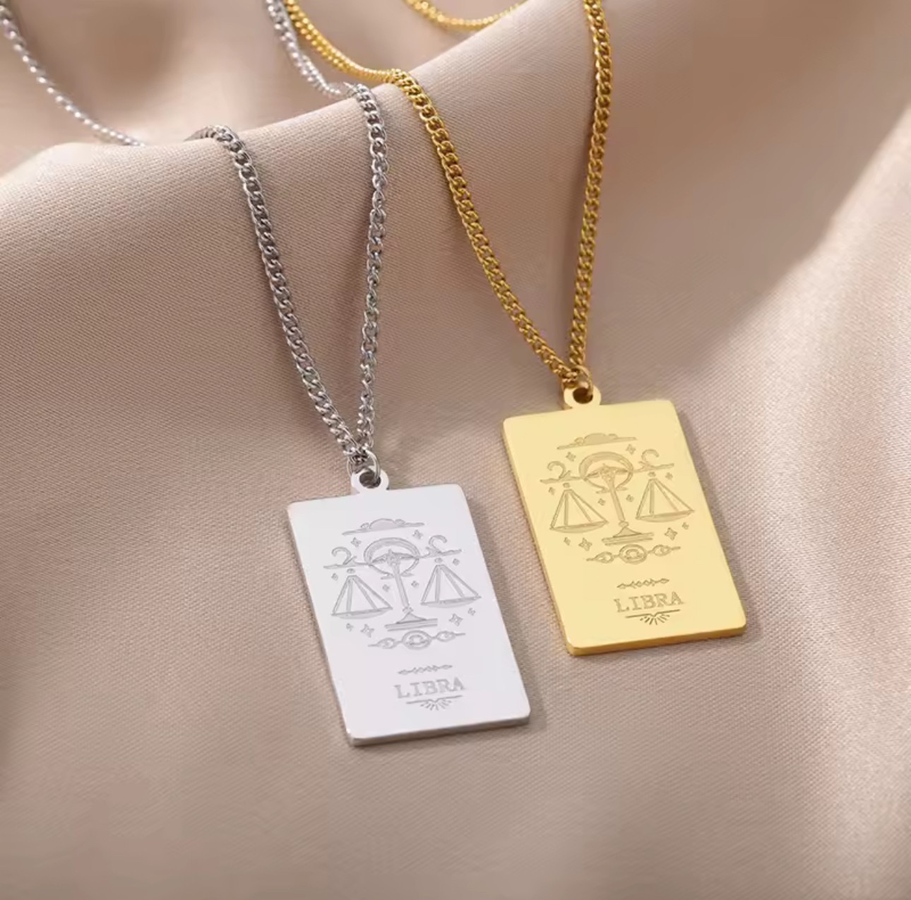 Horoscope 12 Zodiac Signs Necklace Pendant in Gold or Silver Astrological Gift