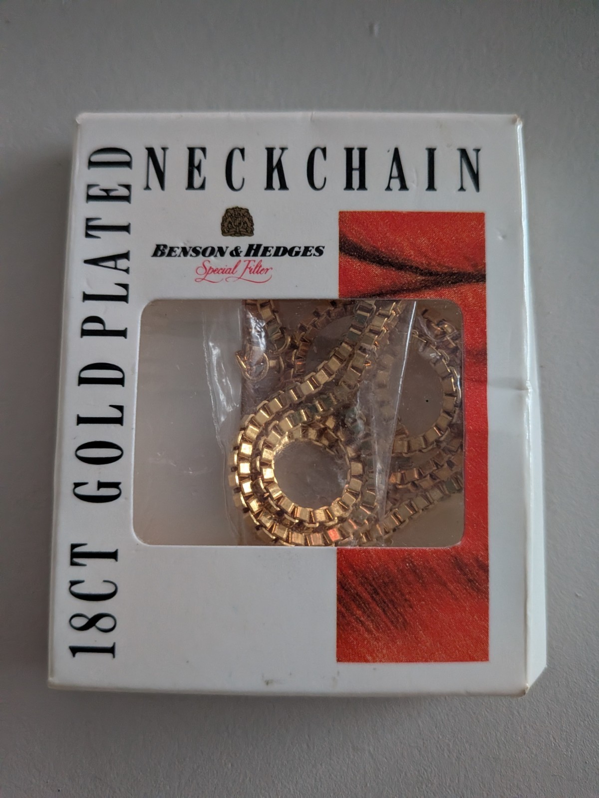 18ct Gold Plated Box Neck Chain 50cm