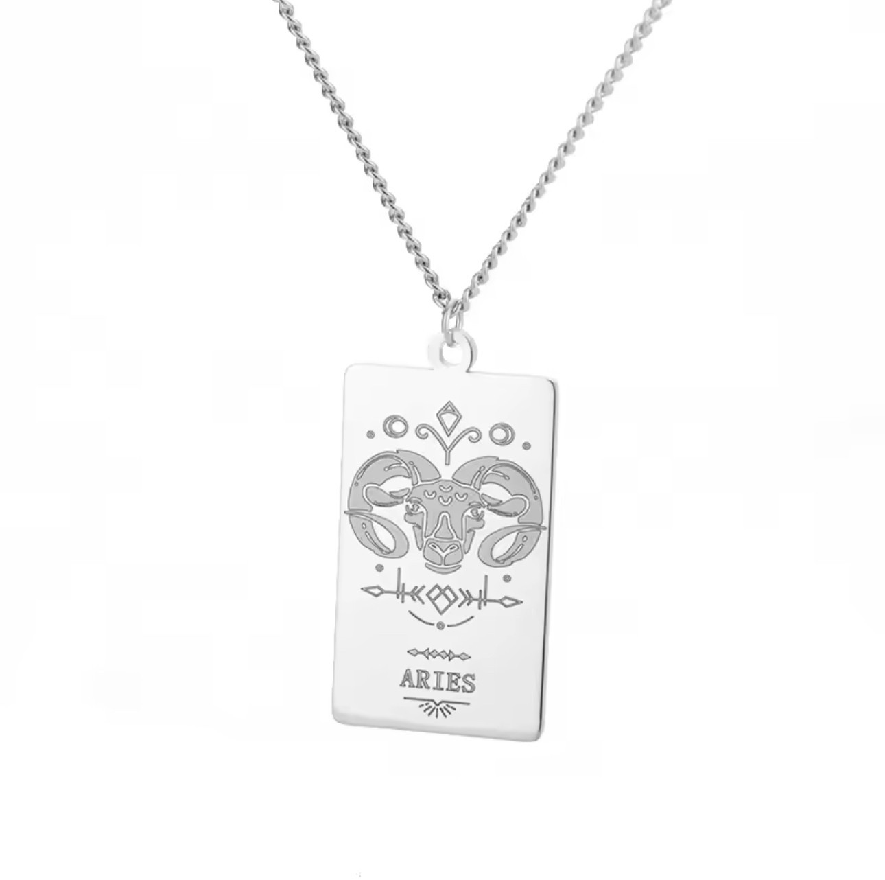Horoscope 12 Zodiac Signs Necklace Pendant in Gold or Silver Astrological Gift