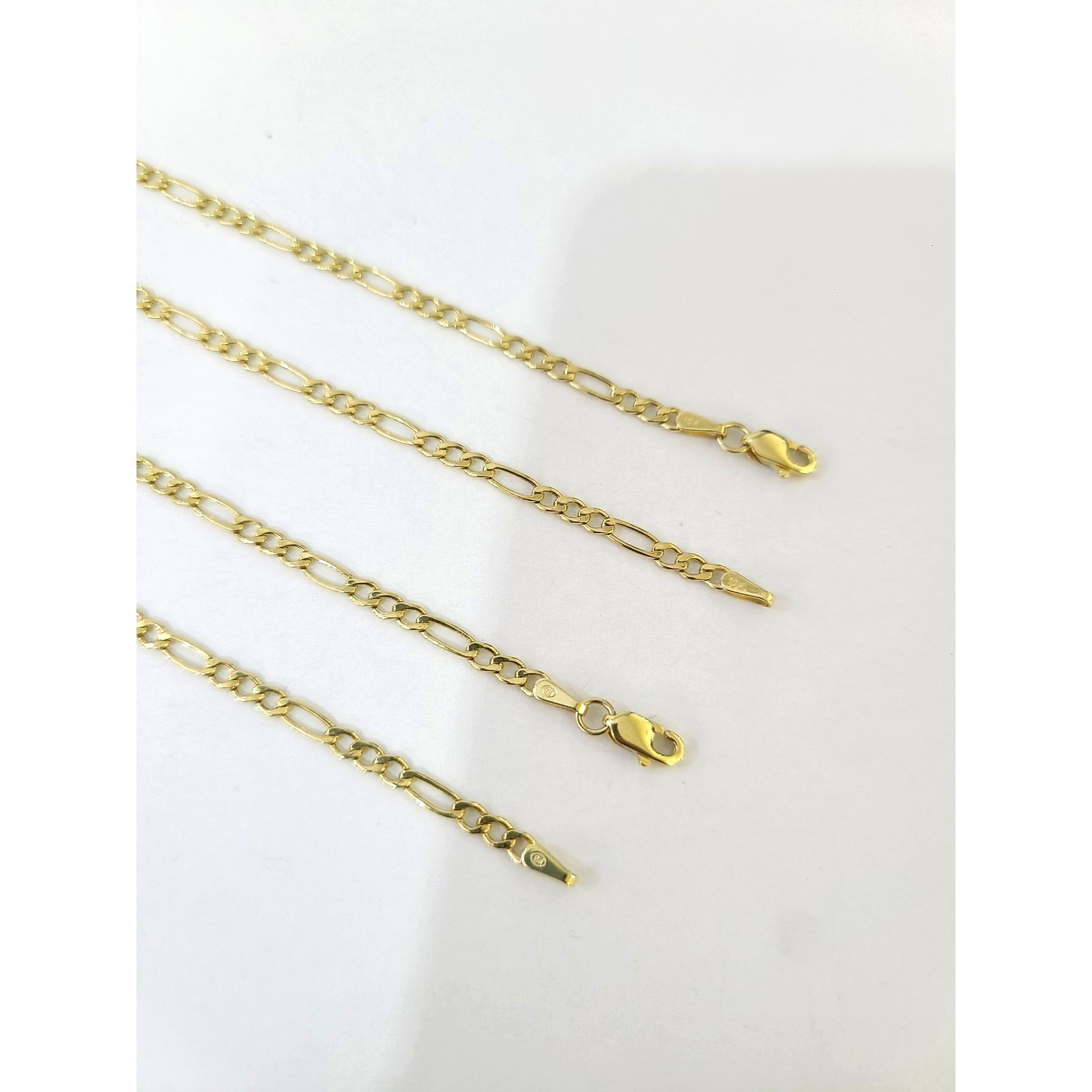 Real 10k Gold Chain Figaro Link Necklace 2.5mm Men Women 16″ 18″ 20″ 22″ 24″