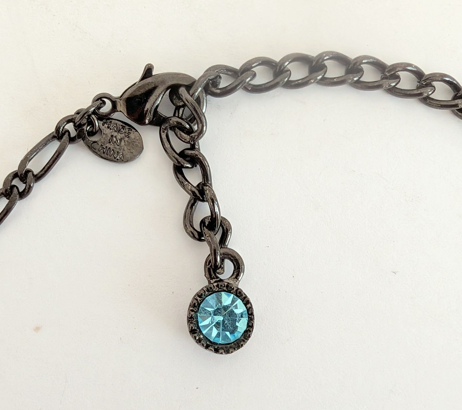 Beautiful Gunmetal Turquoise Blue Flower Statement Necklace China