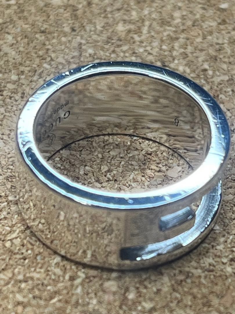 Shining Beauty! GUCCI G Logo Ring, Size 8, Ring & Necklace Set.