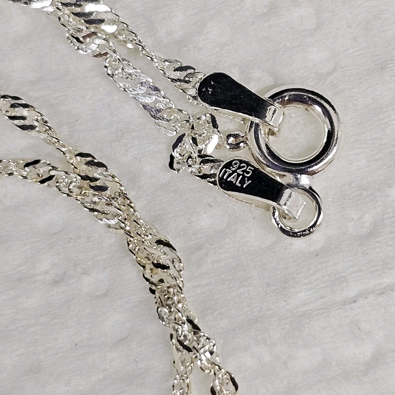 Cat Couple Friend 925 Sterling Cubic Zirconia Crystal 18” Italy Chain