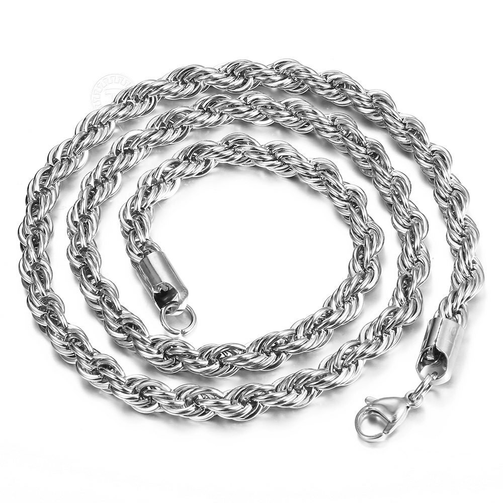 USA Stock 2/3/4/8/10mm Rope Chain Necklace For Men Women Stainless Steel