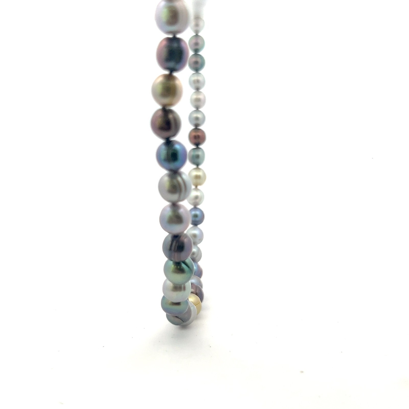 HONORA Genuine Cultured Frshwtr Dark Multicolor Ringed 8-10mm Pearl 18″ Necklace