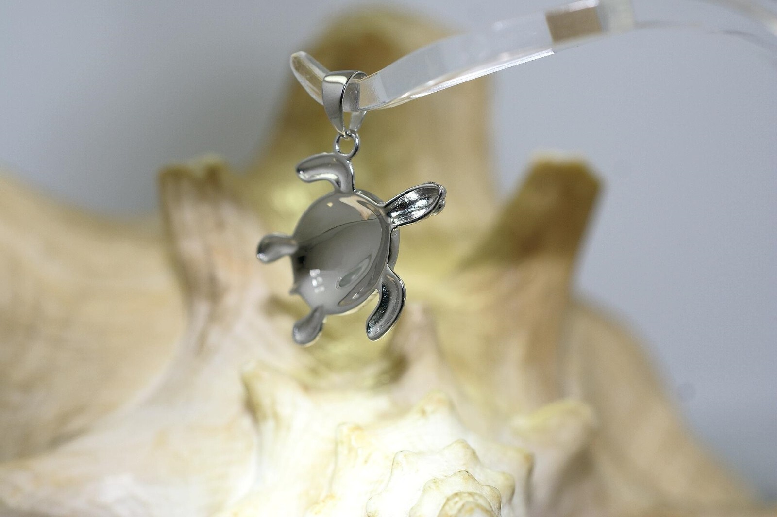 26MM RHODIUM 925 STER SILVER INLAID BLUE OPAL TEXTURED HAWAIIAN TURTLE PENDANT