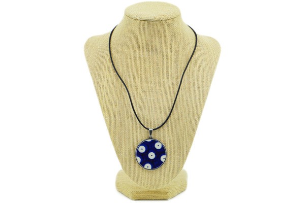 Ceramic, Metal, Cord Necklace 11″ Blue Eyes-Artisanimports|10933