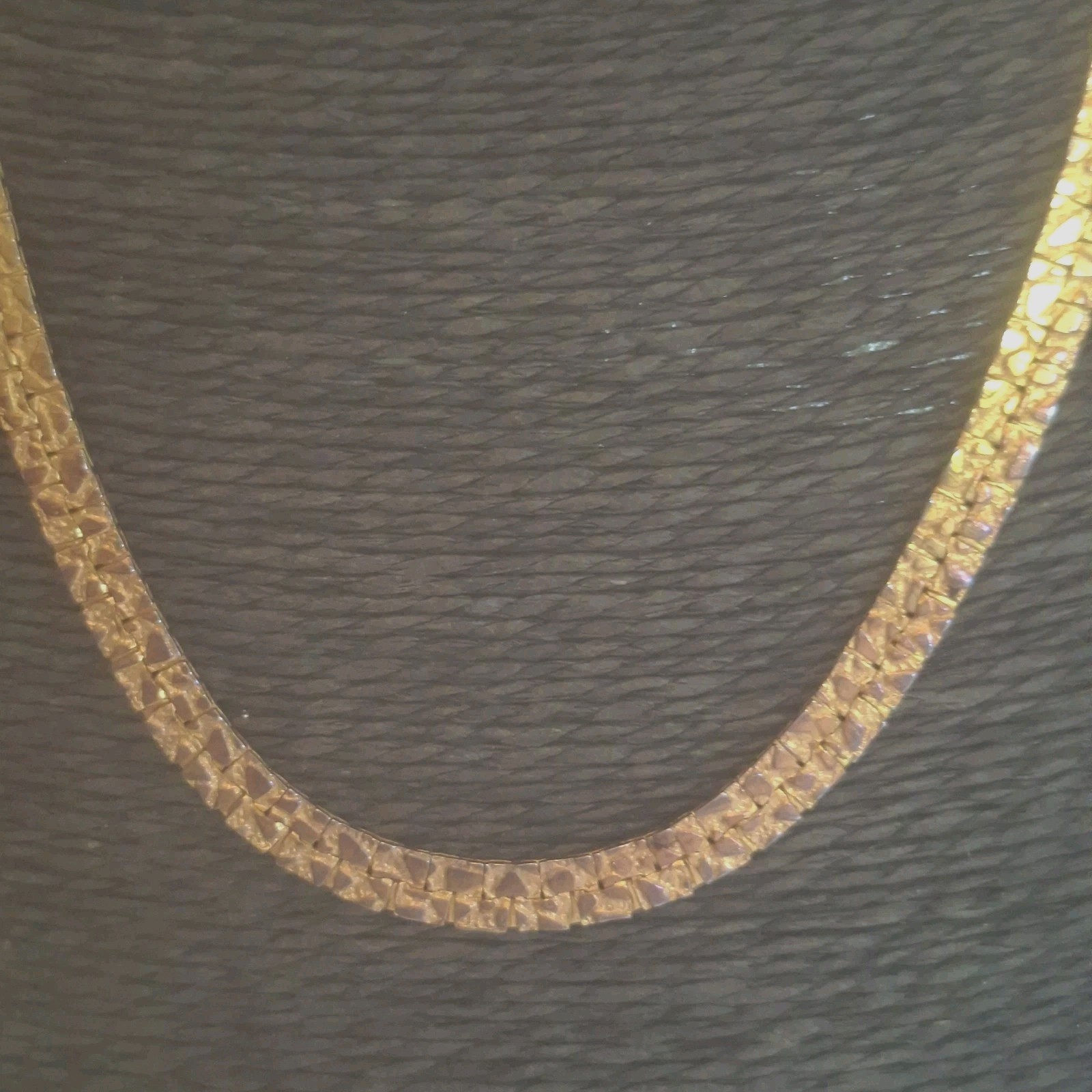 Vintage Gold Tone Nugget Chain Necklace 60cm