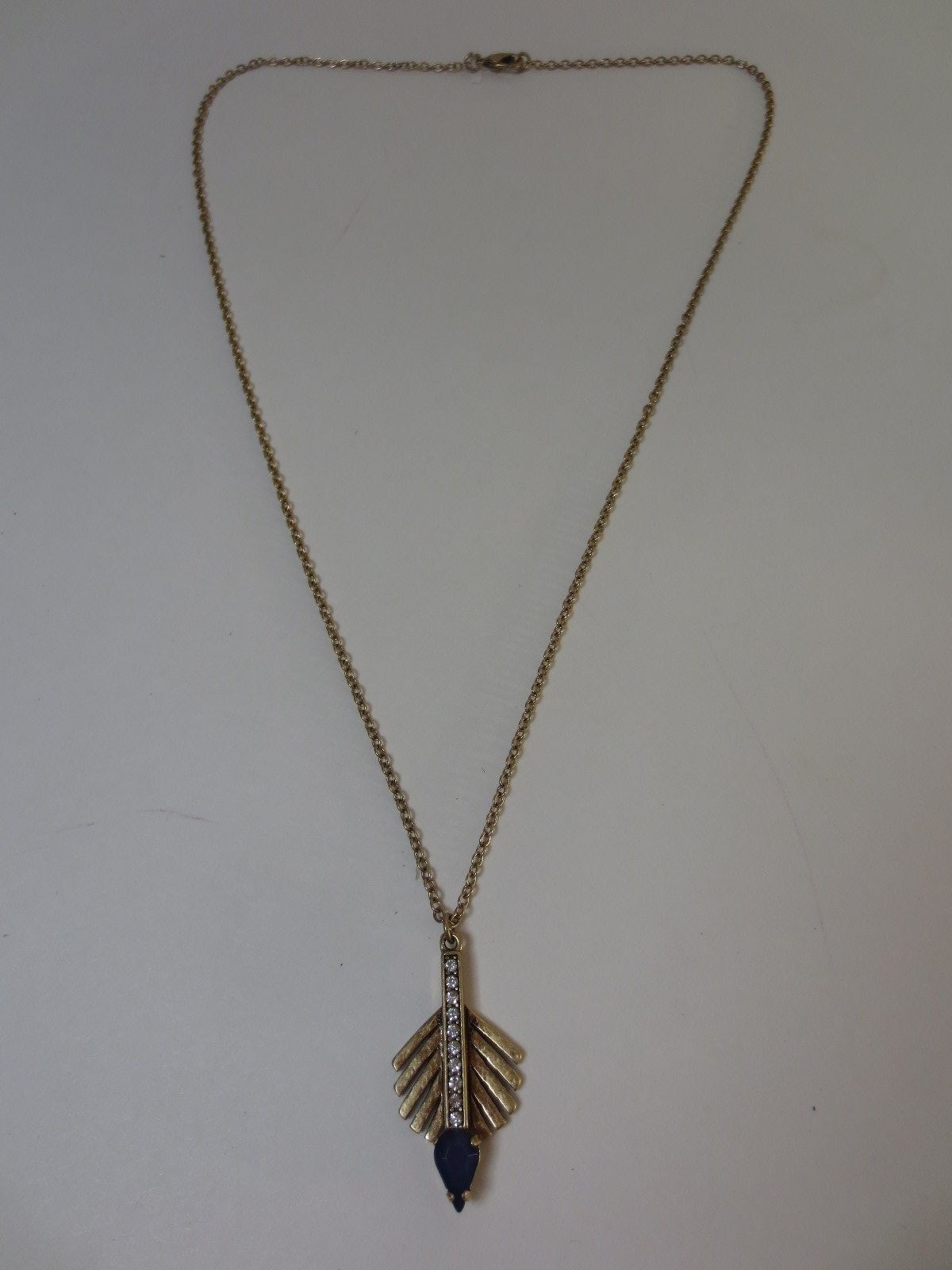 Banana Republic Feather Beaded Pendant Necklace Size One Size NWT $79.50