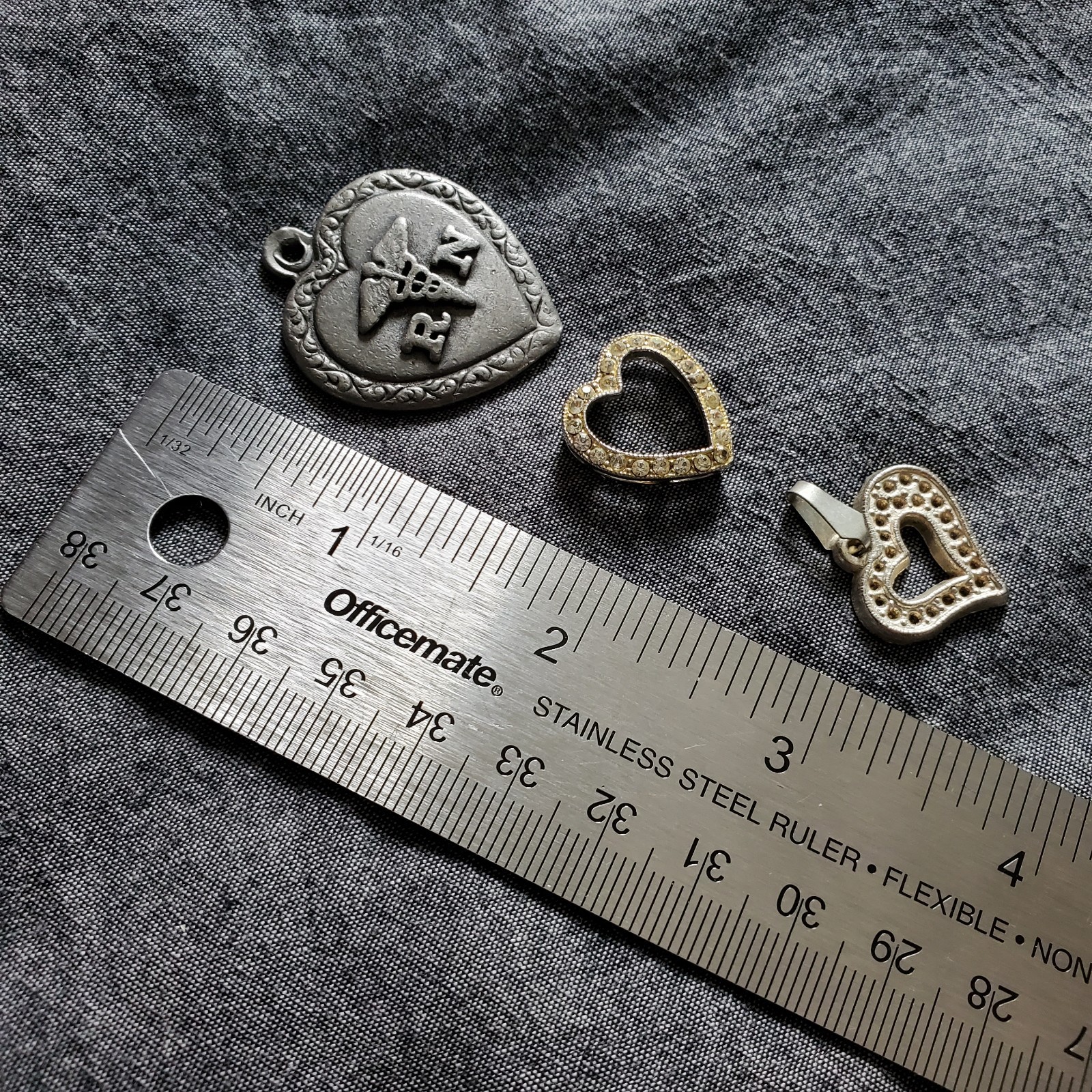 Six Heart Pendants, Vintage to Modern Pendant Lot