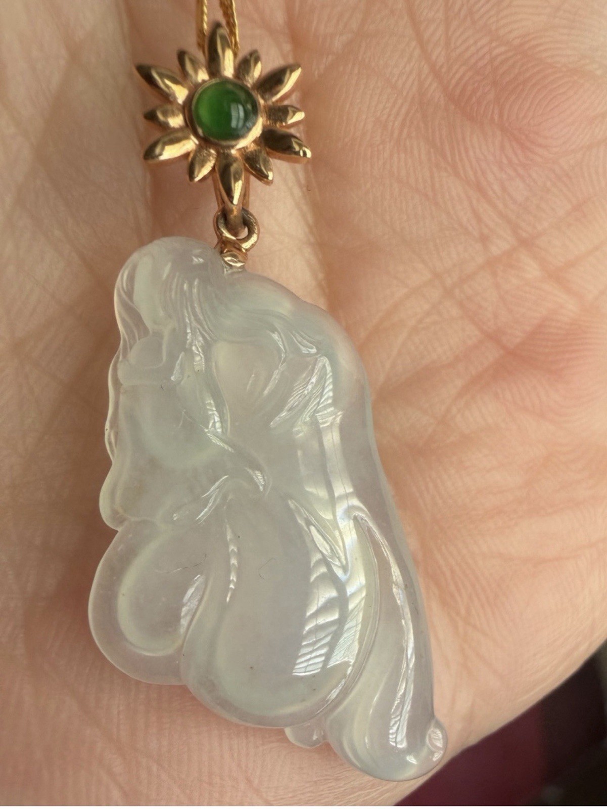 Natural Burmese Grade A Jadeite Pendant – Butterfly Fairy Design（no chain）