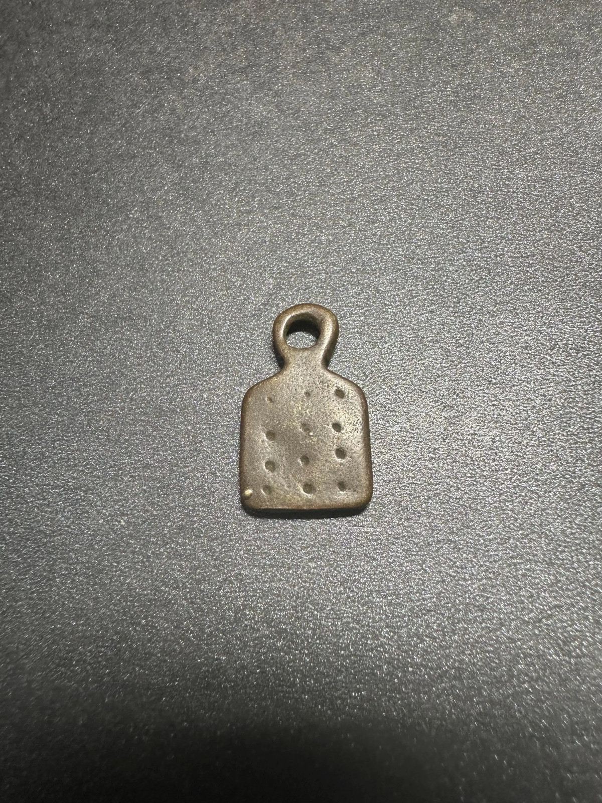 Nepal Tibet Buddhist Brass Mini Mantra Dots Talisman Ornament Pendant