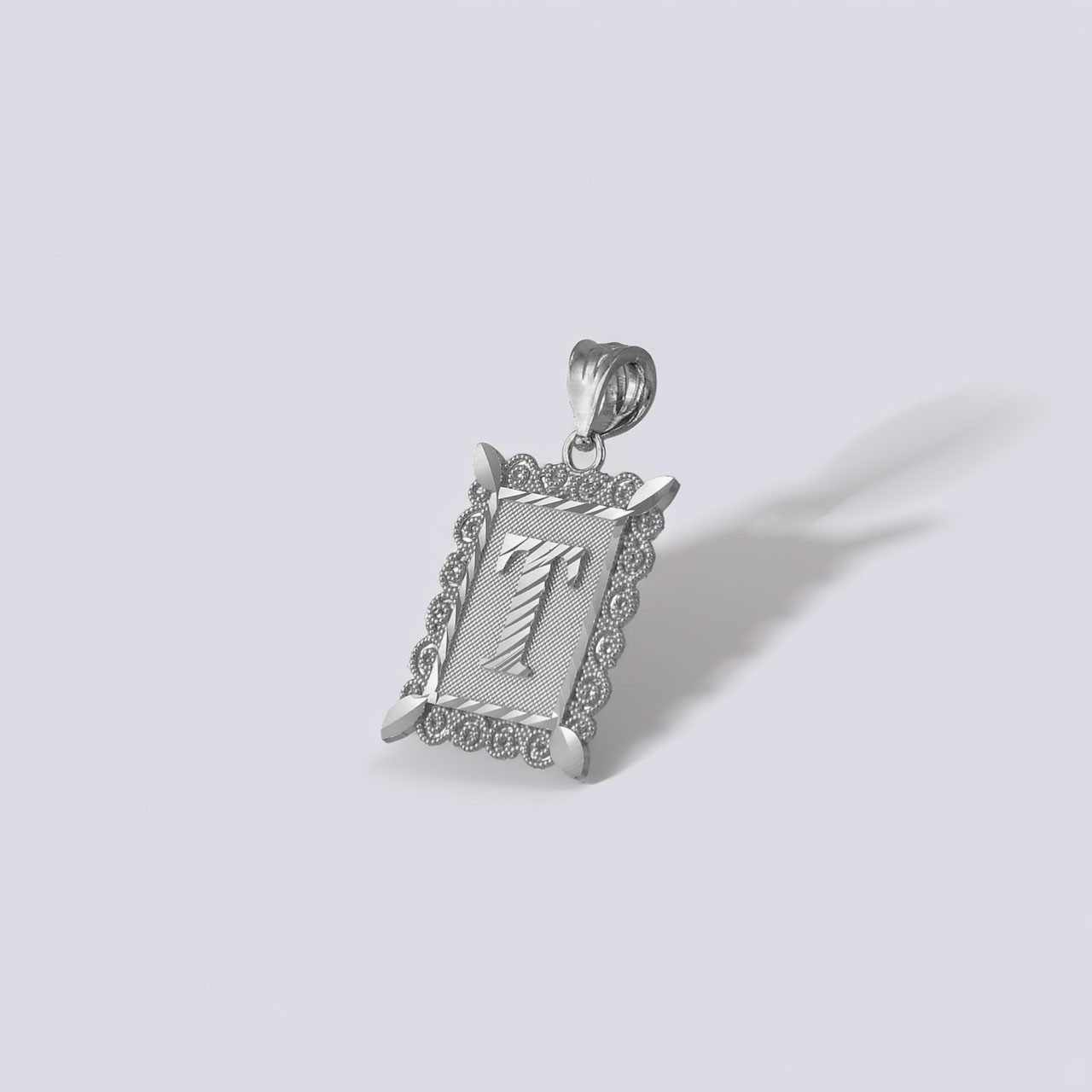Sterling Silver Filigree Alphabet Initial A-Z Personalized Charm Pendant (S/M/L)