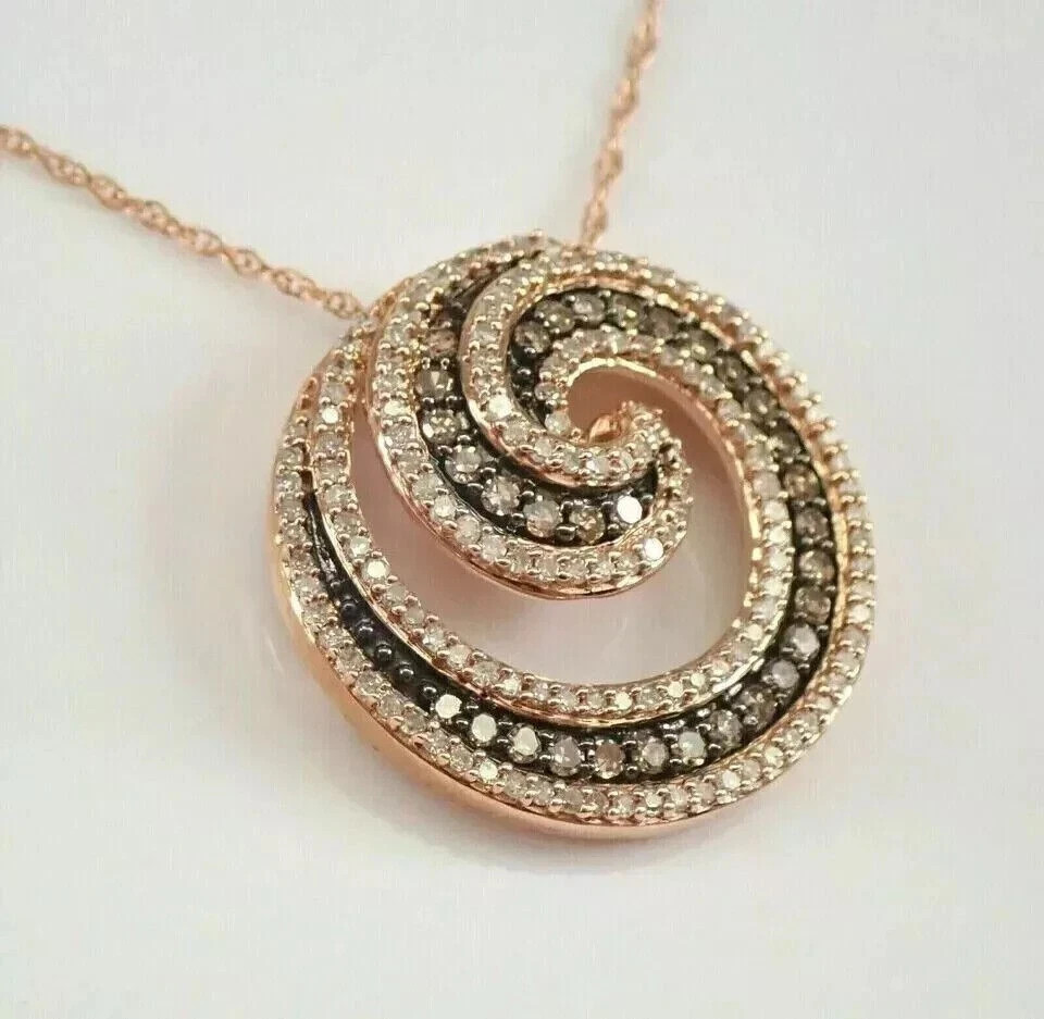 2Ct Round Cut Simulated Chocolate Diamond 14K Rose Gold Plated Women’s Pendant