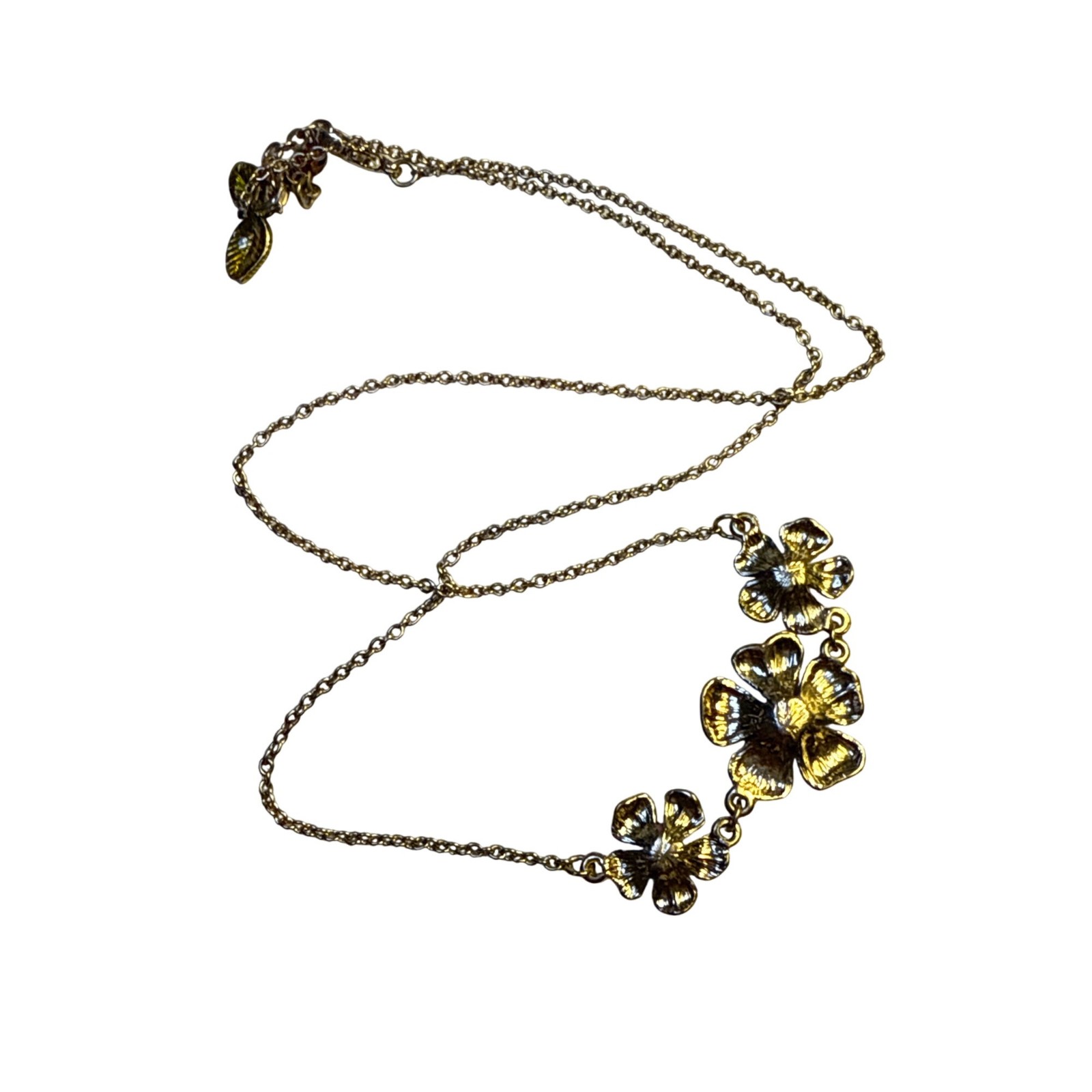 Three Flower Enamel Necklace Colorful Pendant Boho Floral Jewelry Gift
