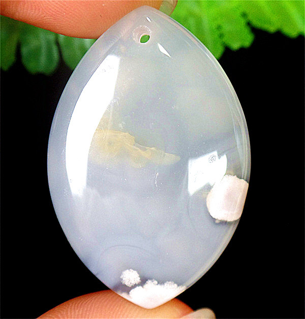 47x31x7mm Natural Cherry Blossom Agate Healing Marquise Pendant Bead BY7763