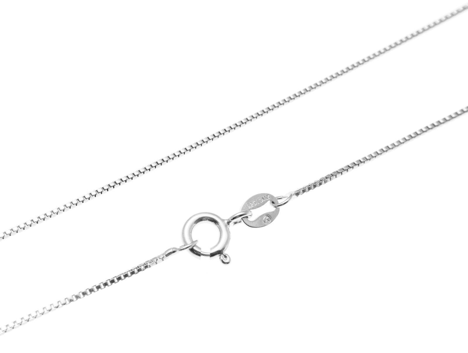 Sterling Silver 925 Italian 1mm Box Chain Necklace 16″ 18″ 20″ 22″ 24″