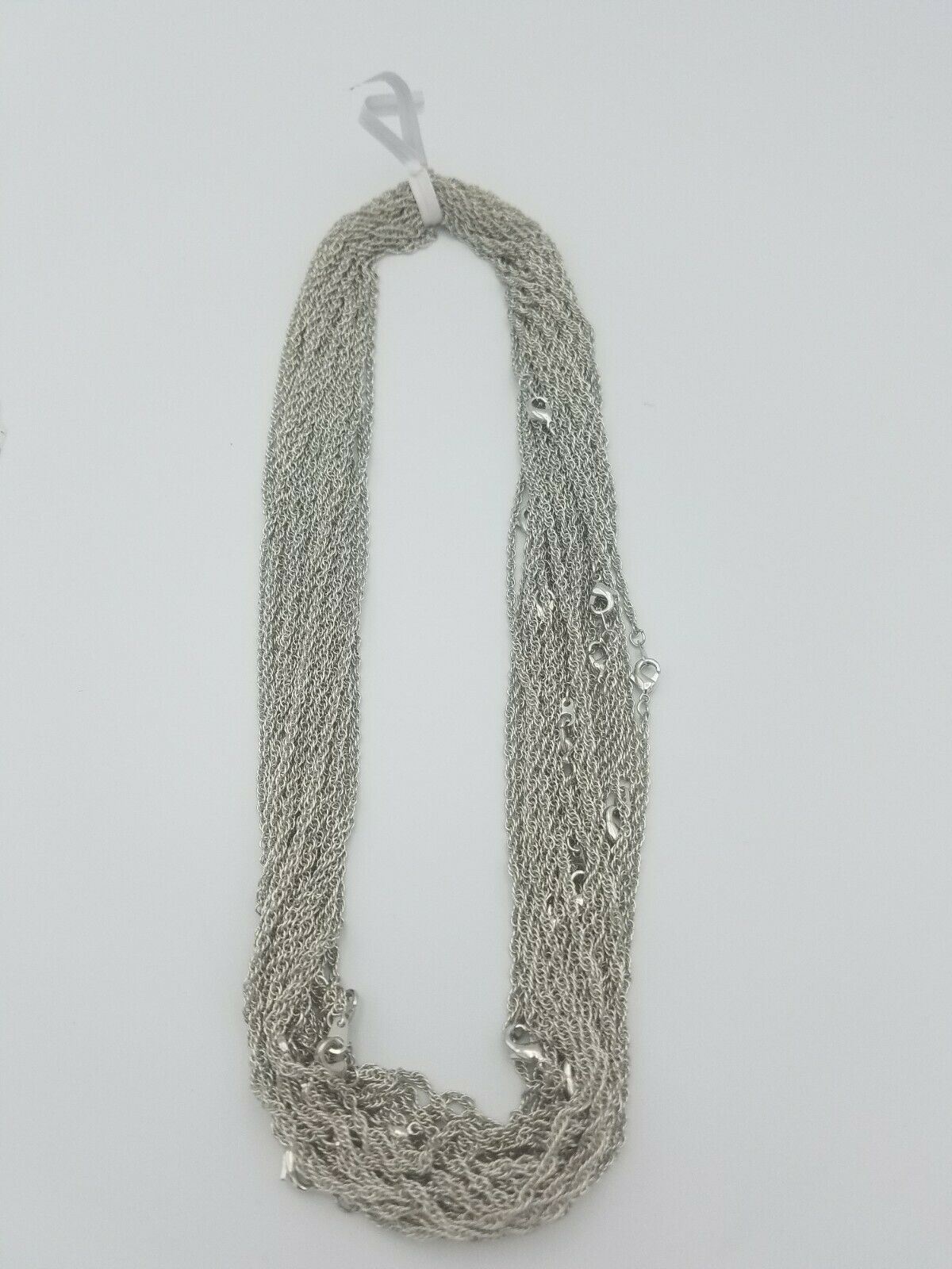 WHOLESALE LOT OF 5 PIECES OF 14 KT WHITE GOLD PLATED 24″ ROPE NECKLACES