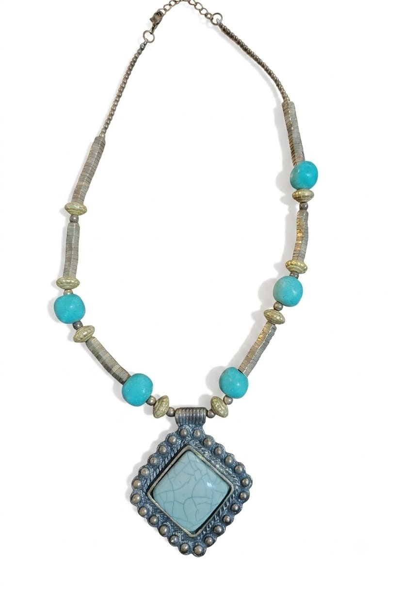 Retro Ethnic Style Turquoise Pendant Necklace for Women
