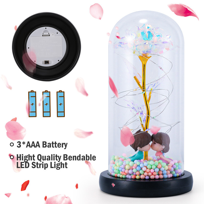 Beauty and The Beast Rose LED Enchanted Galaxy Rose Eternal Flower Lighted Décor