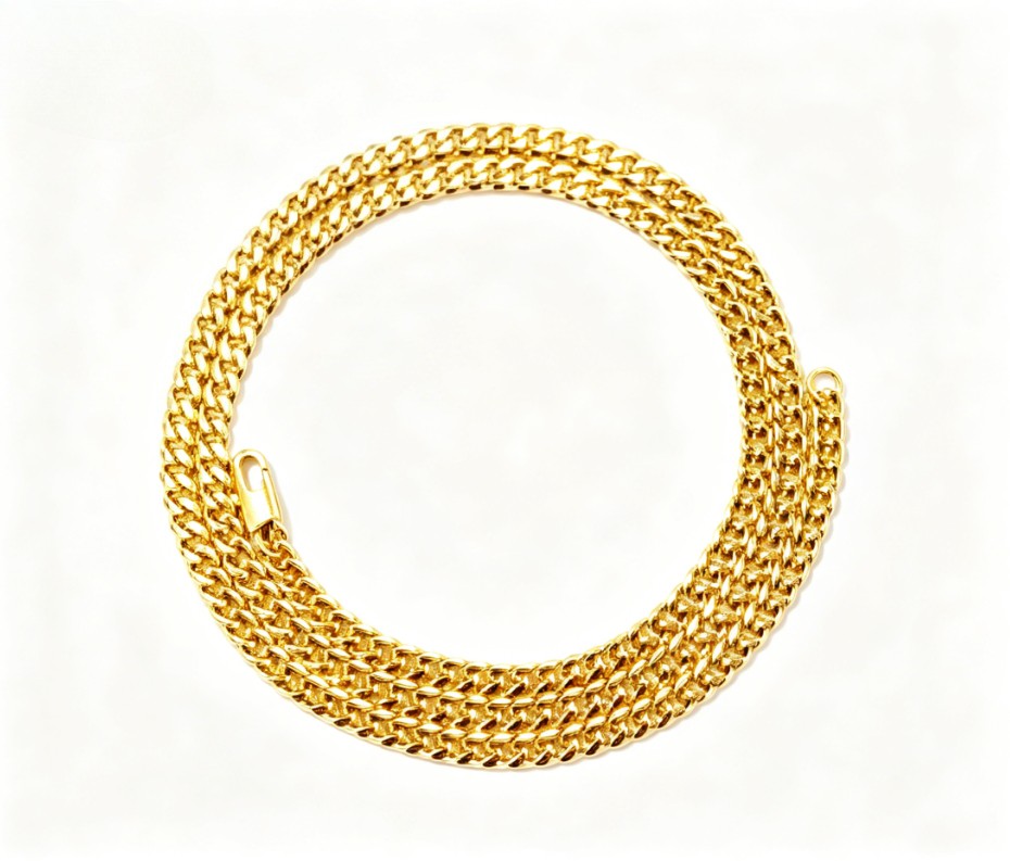 Solid 18K Yellow Gold 4mm Cuban Curb Chain Necklace 22″Italian Made Mens Jewelry