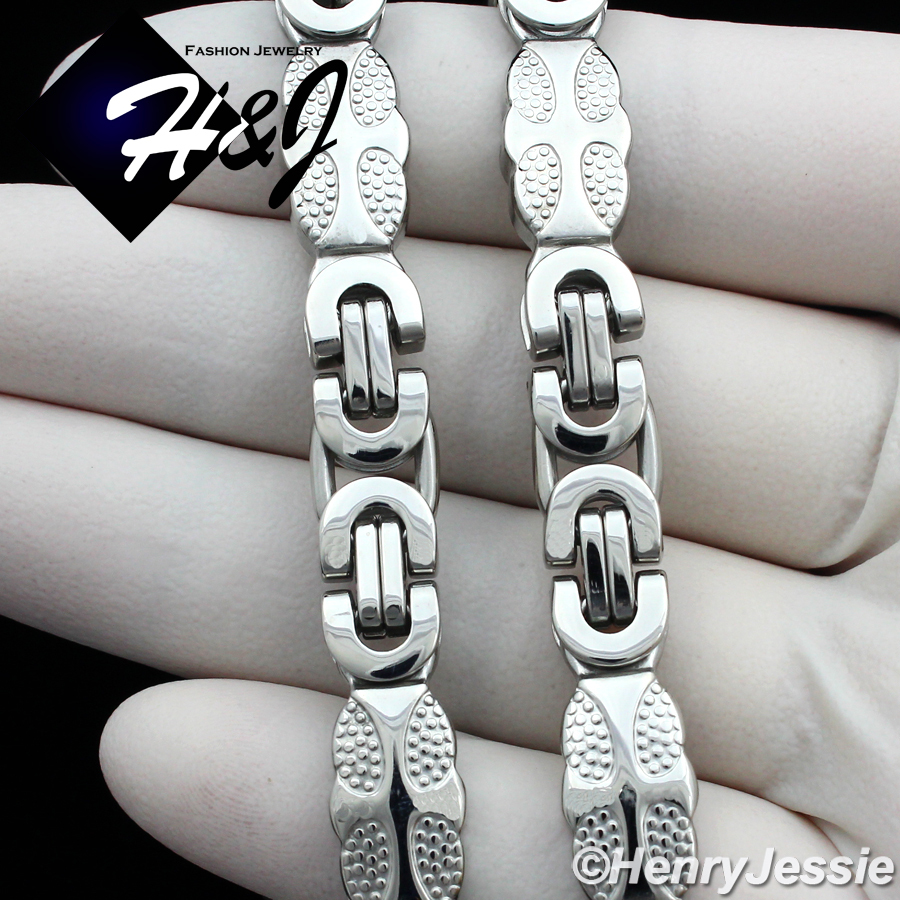 18-40″MEN Stainless Steel 8mm Silver Flat Byzantine Box Link Chain Necklace*N156