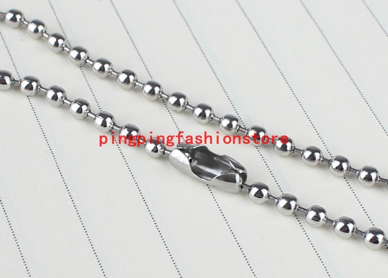 Wholesale1.5/2/2.4/3.2mm Silver Ball Chain Stainless Steel Necklace 10/50/100pcs