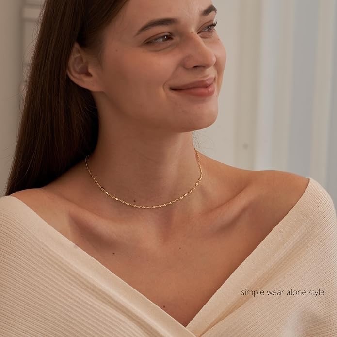 Dainty 14k Gold Plated & Silver CZ Necklaces for Women – Trendy Layered Jewelry