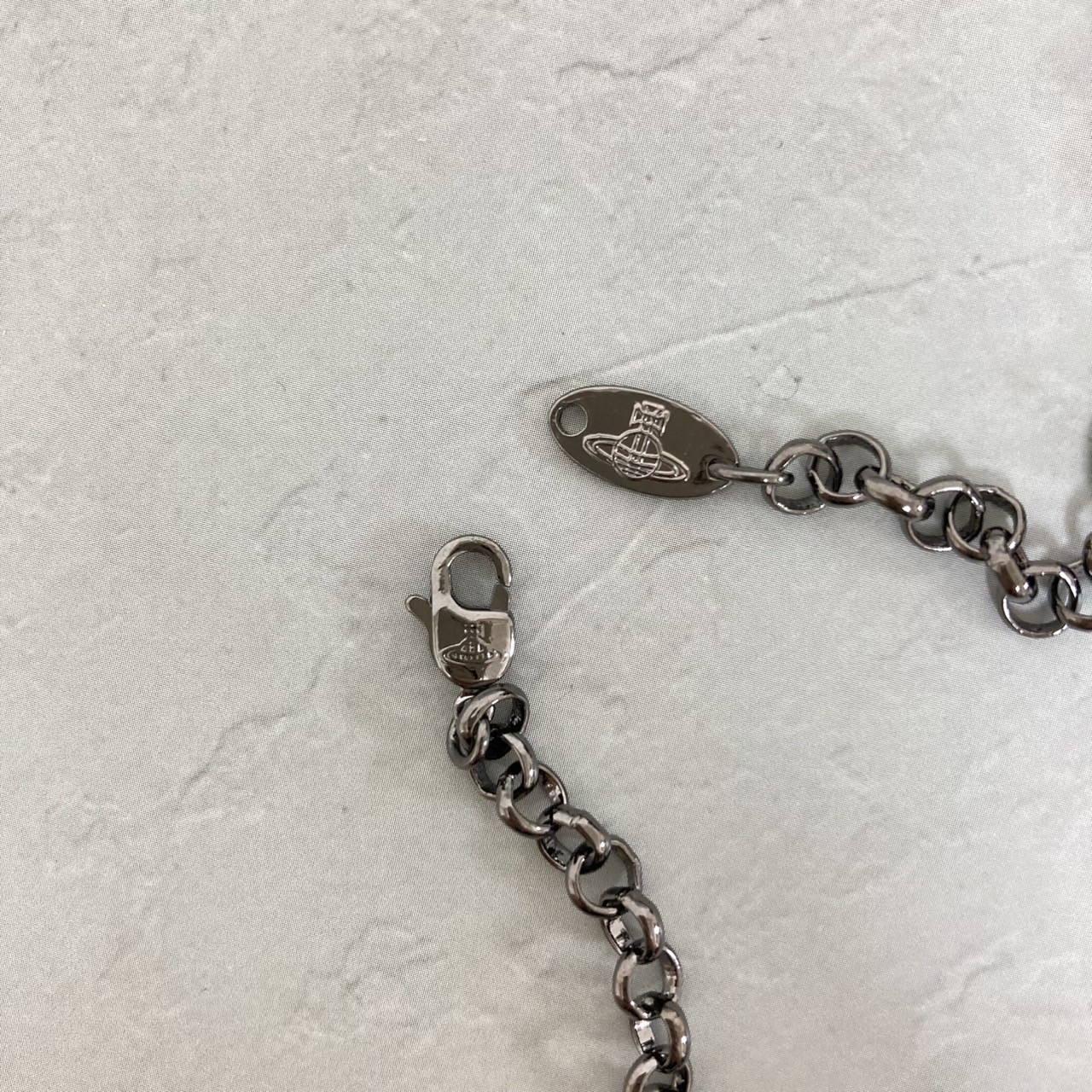 Vivienne Westwood Necklace Medium Orb Gunmetal x Black Top 6.5cm C:80cm w/drawst