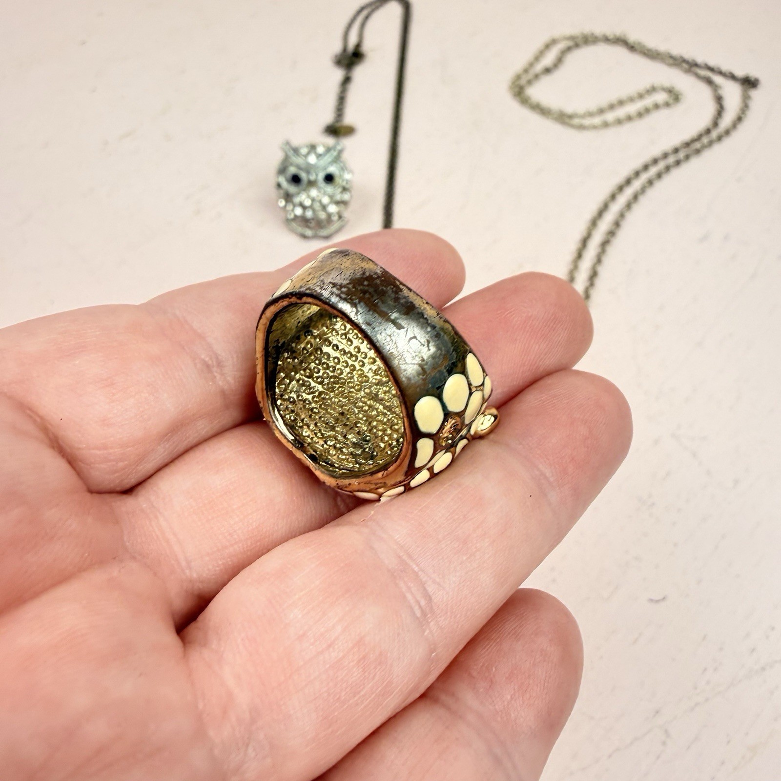 Lot of OWL Jewelry 2 Pendants 2 Rings Boho Teen Tween Adult