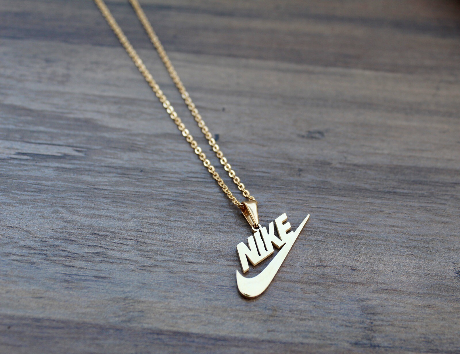 Nike Swoosh 18K Gold Necklace
