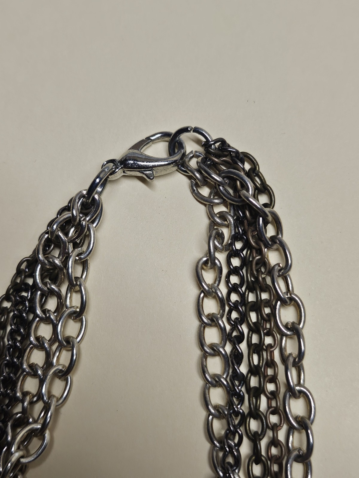 Vntg charm necklace beaded rings various Design Elements silver tone black boho