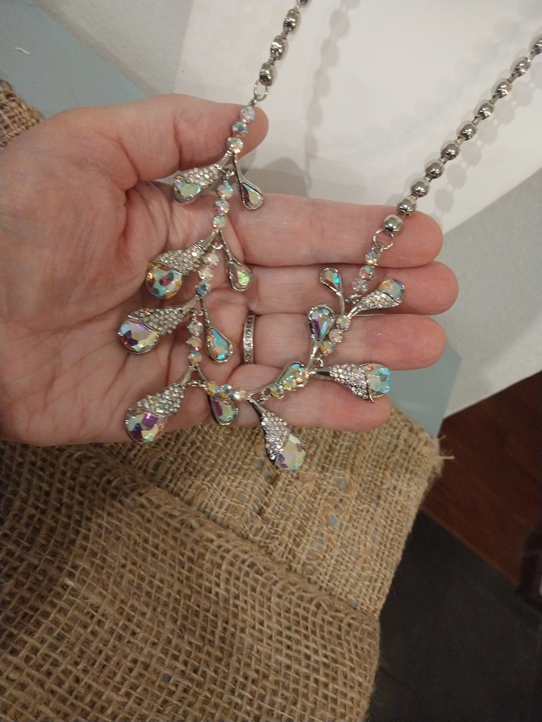 GORGAURORA BOREALIS Color Glass, Multi Color Austrian Crystal Necklace (20-22″)