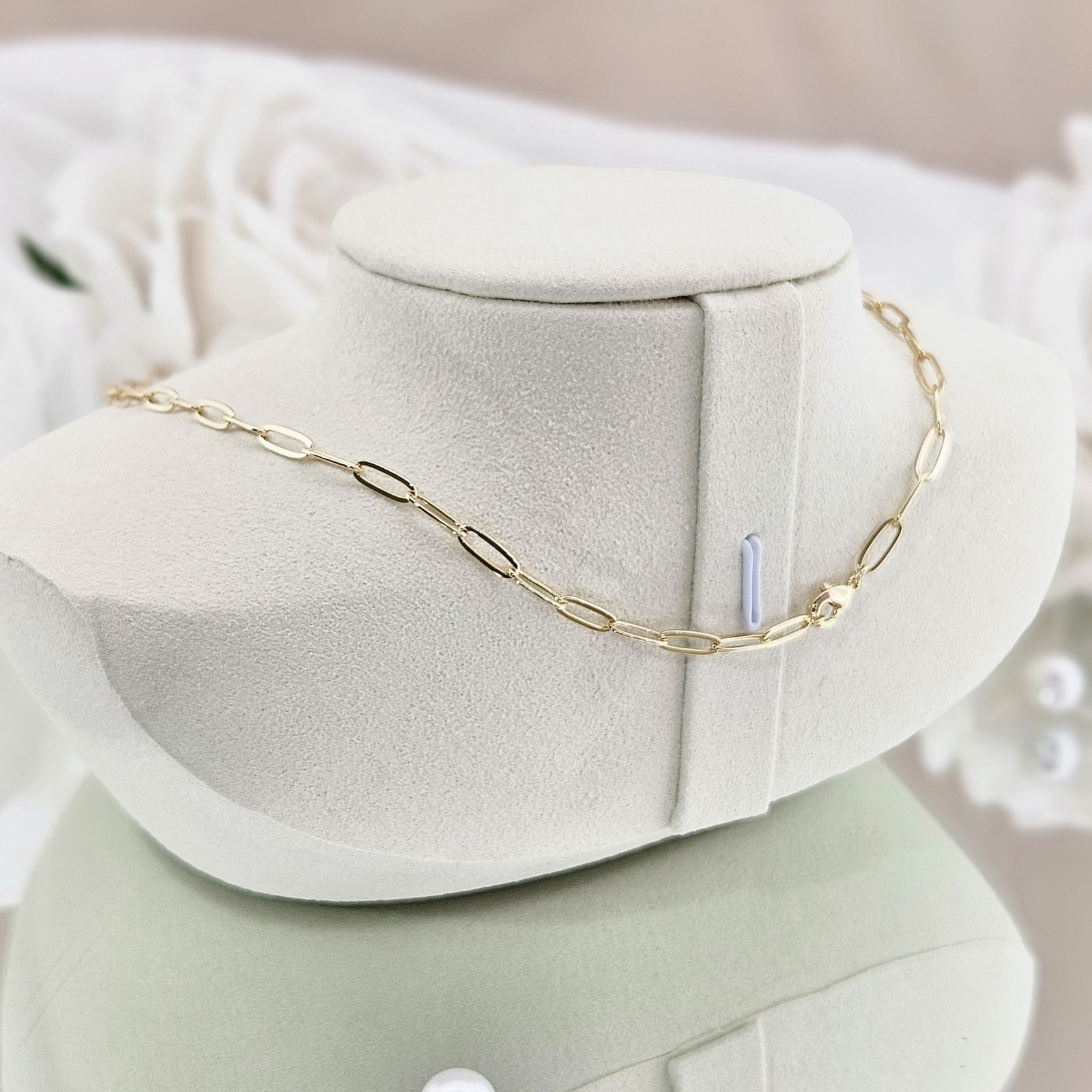 Adornia Necklace 14k Gold Plated Paper Clip Chain Modern Minimalist Boho Gifts